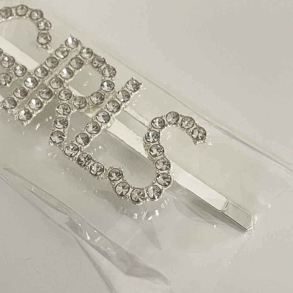 “GIRLS” Faux Diamond Studded Crystal Word Metal Hair Pin Hair Accessory
